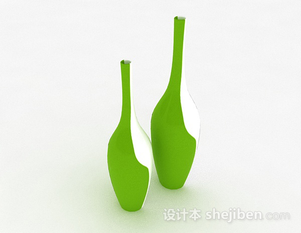 绿色摆设瓶子3d模型下载