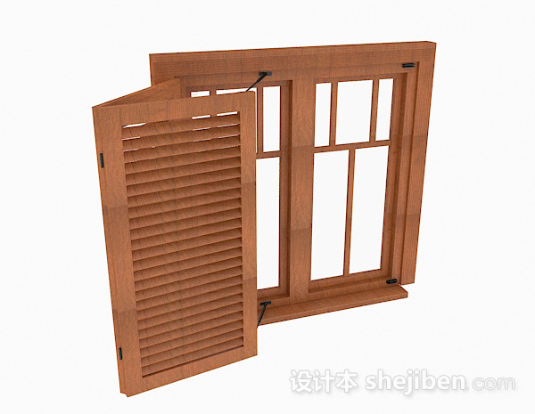 木质家居窗户3d模型下载