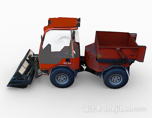 设计本棕色铲车3d模型下载
