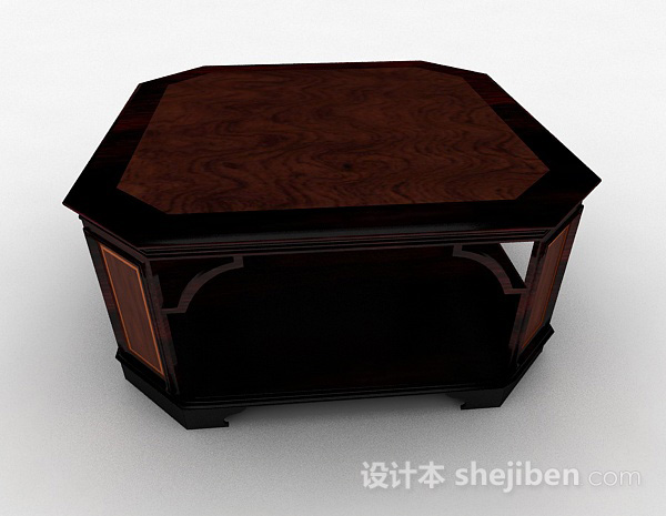 新中式木质茶几3d模型下载