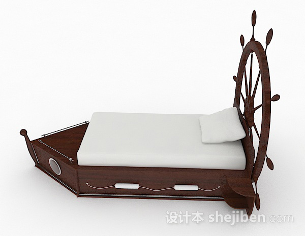 设计本轮船主题儿童床3d模型下载