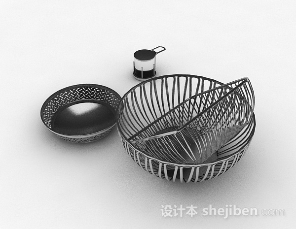设计本不锈钢镂空厨房用具3d模型下载