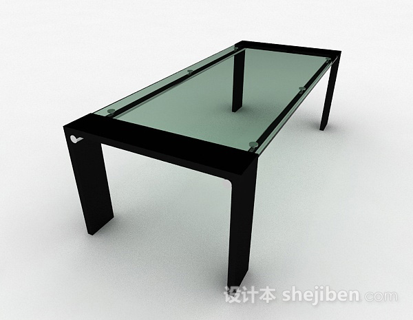 设计本长方形玻璃茶几3d模型下载