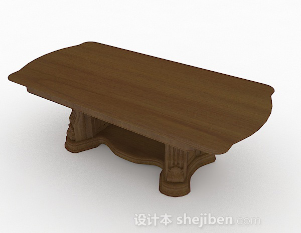 免费木质家居餐桌3d模型下载