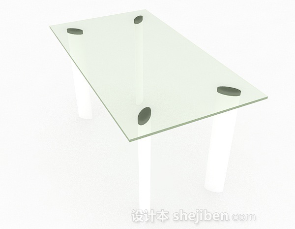 免费绿色玻璃餐桌3d模型下载