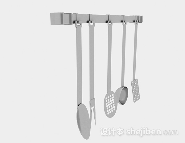 设计本简单不锈钢厨具悬挂架3d模型下载