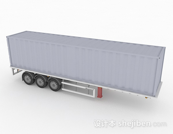 设计本灰色货车集装箱3d模型下载