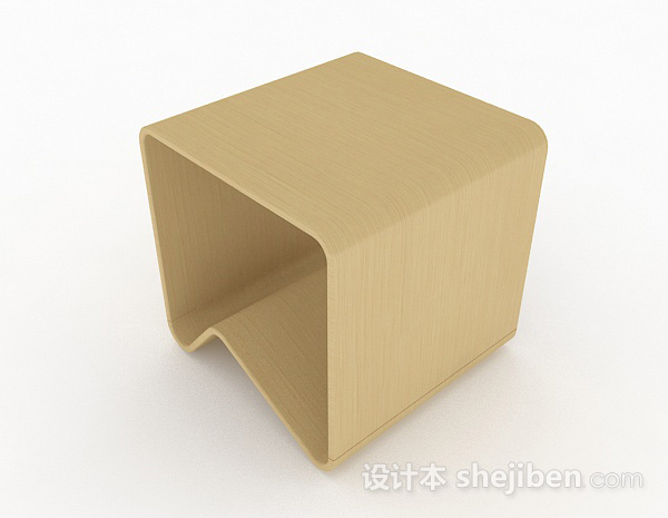 现代风格木椅3d模型下载