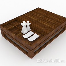 日式木质小茶几3d模型下载