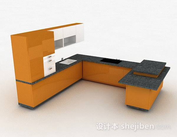 现代风格家居整体橱柜3d模型下载