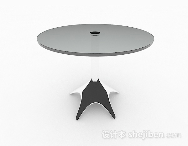 免费灰色圆形餐桌3d模型下载