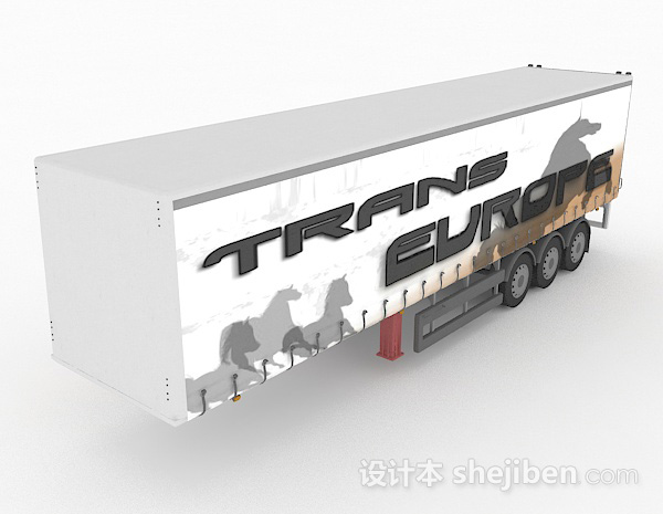 现代风格货车集装箱3d模型下载