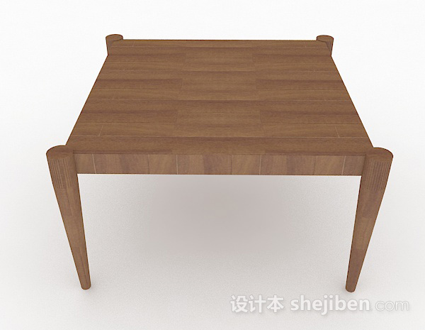 设计本方形木质餐桌3d模型下载