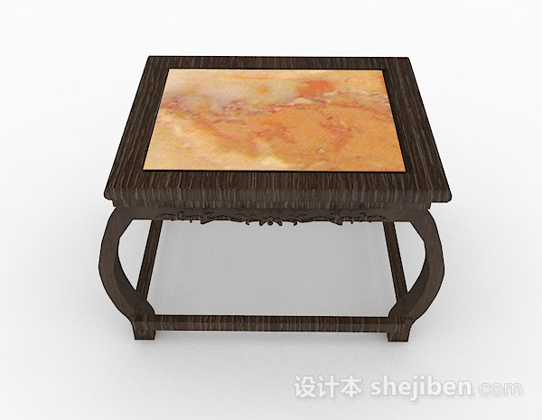 中式风格中式木质小茶几3d模型下载