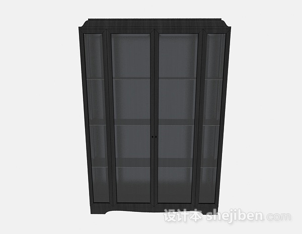 现代风格黑色展示柜3d模型下载
