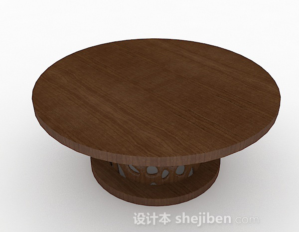 圆形棕色餐桌3d模型下载
