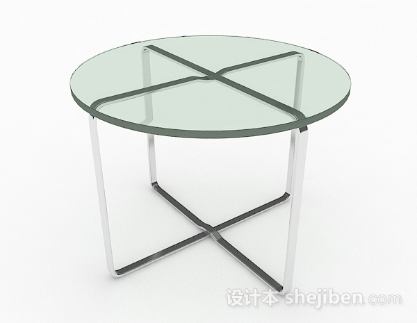 现代风格绿色圆形餐桌3d模型下载