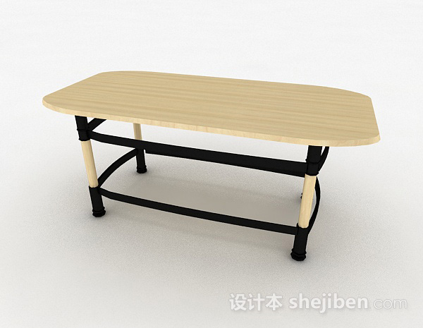 黄色简约书桌3d模型下载