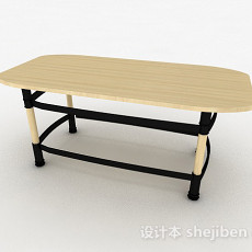 黄色简约书桌3d模型下载