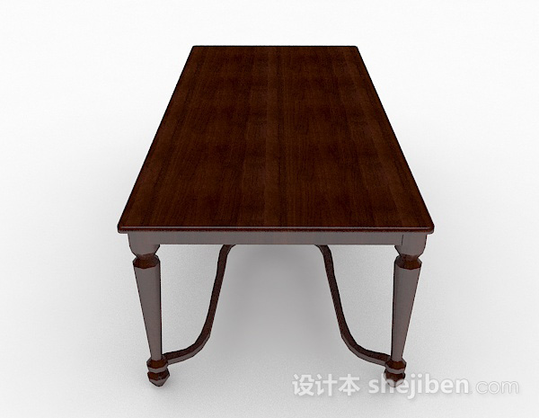 设计本木质餐桌3d模型下载