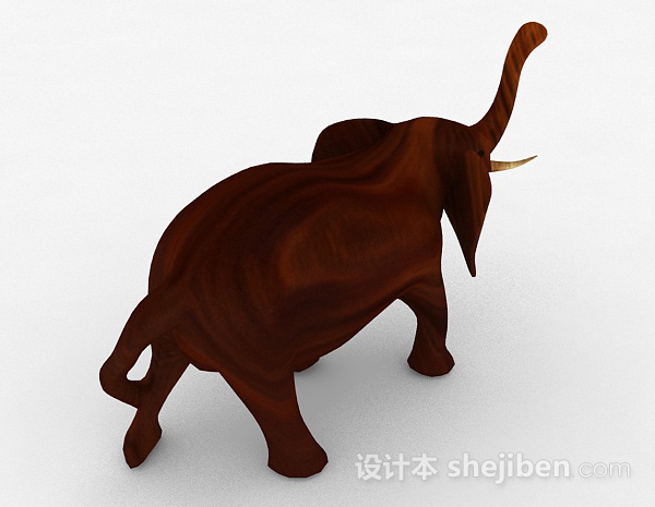 设计本东南亚风木质大象摆设品3d模型下载