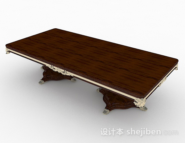 免费东南亚风格木质餐桌3d模型下载