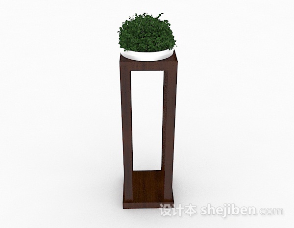 现代风格绿色室内盆栽摆设3d模型下载