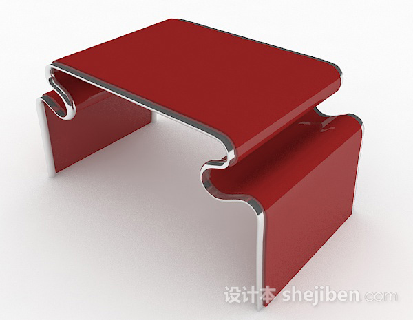 现代风格创意个性红色茶几3d模型下载