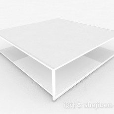 白色方形茶几3d模型下载