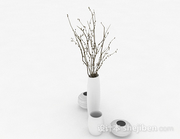 现代风格雅致家居组合花瓶3d模型下载