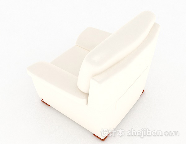设计本白色家居单人沙发3d模型下载