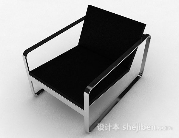 现代风格黑色简约休闲家居椅子3d模型下载