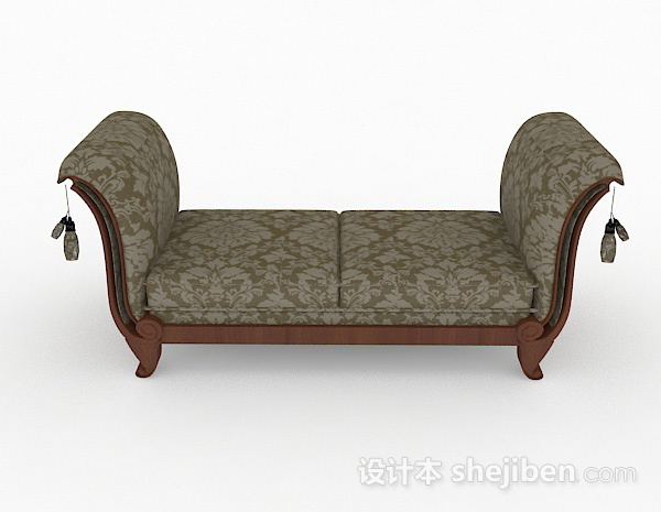 设计本欧式绿色卧室沙发3d模型下载
