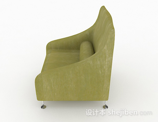 设计本绿色简约单人沙发3d模型下载