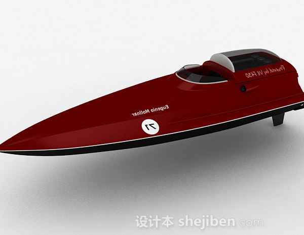 设计本红色划艇3d模型下载