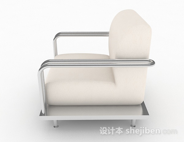 设计本白色单人沙发3d模型下载
