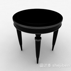 黑色圆形凳子3d模型下载