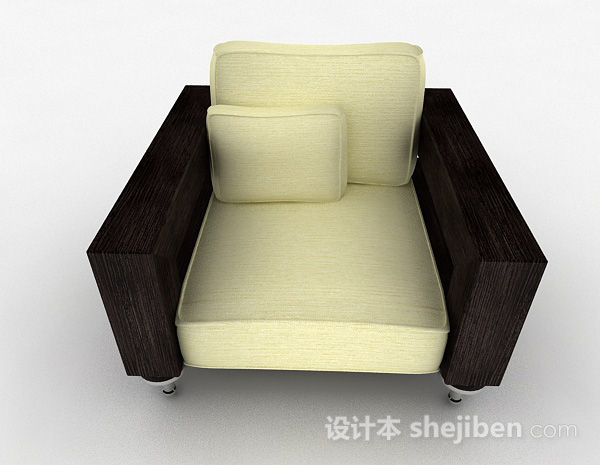 现代风格个性黑黄撞色单人沙发3d模型下载