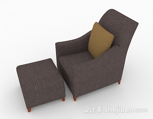 设计本现代简约单人沙发3d模型下载
