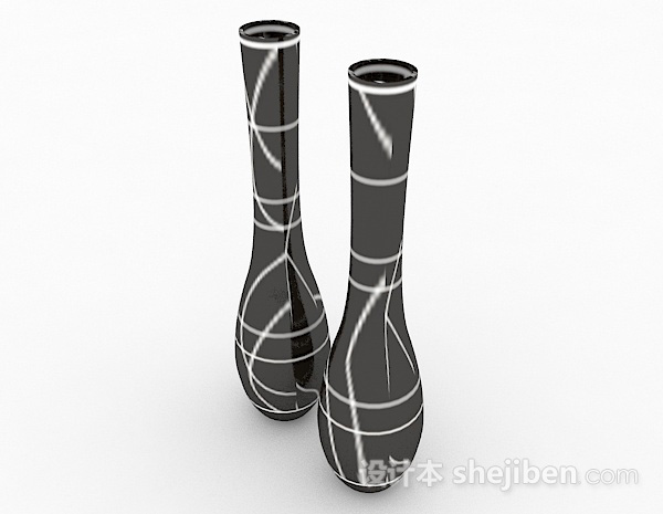 现代风格现代时尚黑色组合直口花瓶3d模型下载