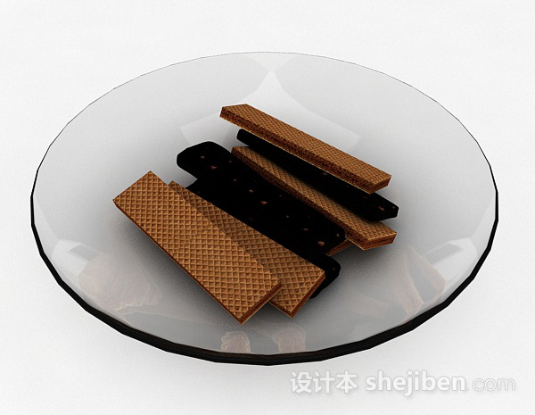 免费巧克力威化饼干3d模型下载