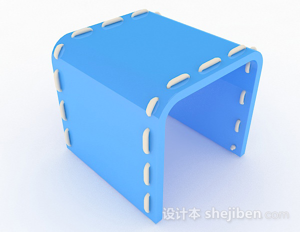 免费现代风格蓝色凳子3d模型下载