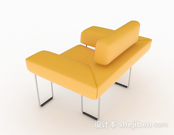 设计本黄色休闲单人沙发3d模型下载