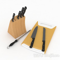 厨房刀具砧板3d模型下载