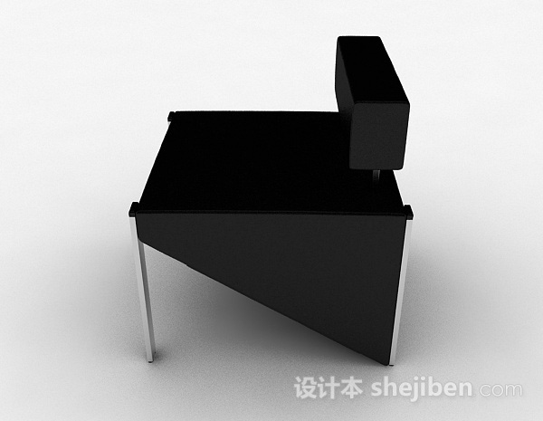 设计本黑色简约休闲椅子3d模型下载