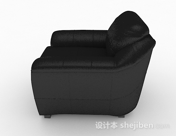 免费黑色单人沙发3d模型下载