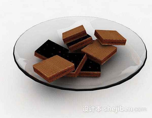 现代风格巧克力威化饼干3d模型下载
