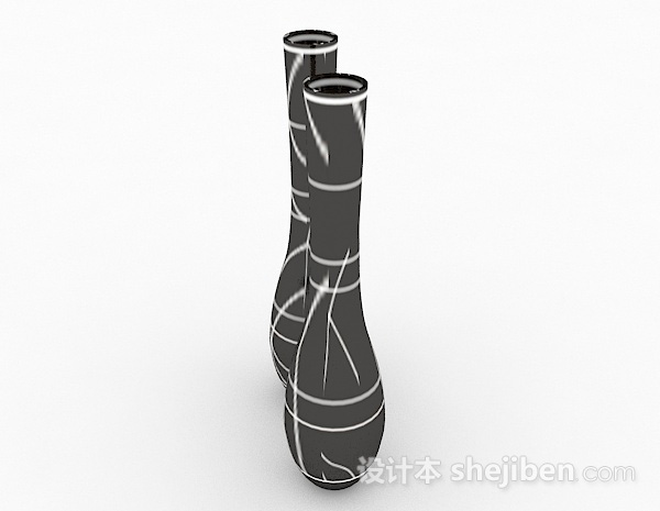 免费现代时尚黑色组合直口花瓶3d模型下载