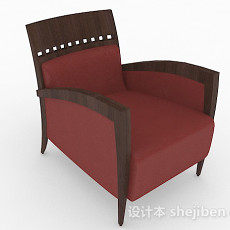 红色家居单人沙发3d模型下载