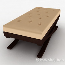 现代风格木质柔软脚凳3d模型下载